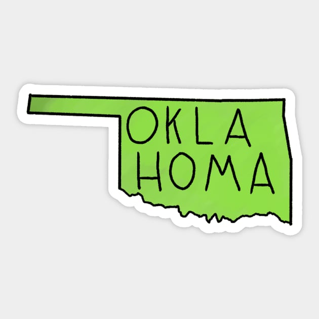 The State of Oklahoma - Green Outline Sticker by loudestkitten